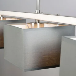QAZQA Pendelleuchten|Wohnzimmerlampen*Moderne Hängelampe grau mit grauen Schirmen 3-flammig - VT