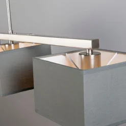 QAZQA Pendelleuchten|Wohnzimmerlampen*Moderne Hängelampe grau mit grauen Schirmen 3-flammig - VT