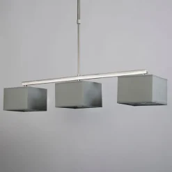 QAZQA Pendelleuchten|Wohnzimmerlampen*Moderne Hängelampe grau mit grauen Schirmen 3-flammig - VT