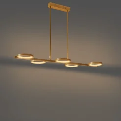 QAZQA Led-Pendelleuchten|Leuchten Ohne Schirm*Moderne Hängelampe inkl. LED 3-stufig dimmbar gold 5-flammig - Vivé