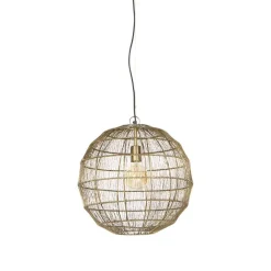 QAZQA Pendelleuchten|Wohnzimmerlampen*Moderne Hängelampe Messing 42 cm - Bolti