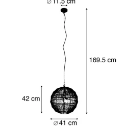 QAZQA Pendelleuchten|Wohnzimmerlampen*Moderne Hängelampe Messing 42 cm - Bolti