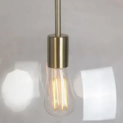 QAZQA Schlafzimmerlampen|Küchenlampen*Moderne Hängelampe Messing mit Rauchglas 50 cm - Ball