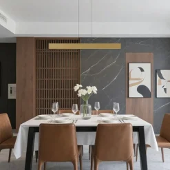 QAZQA Led-Pendelleuchten|Pendelleuchten*Moderne Hängelampe Messing inkl. LED 3-Stufen-Dimmbar Easylift - Straight