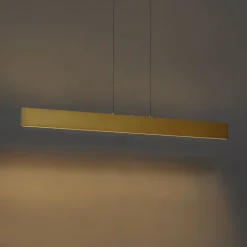 QAZQA Led-Pendelleuchten|Pendelleuchten*Moderne Hängelampe Messing inkl. LED 3-Stufen-Dimmbar Easylift - Straight