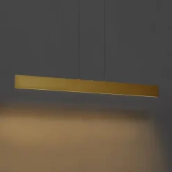 QAZQA Led-Pendelleuchten|Pendelleuchten*Moderne Hängelampe Messing inkl. LED 3-Stufen-Dimmbar Easylift - Straight