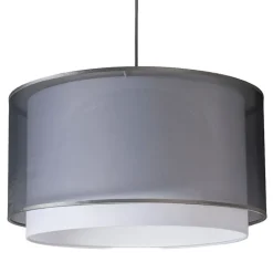 QAZQA Pendelleuchten|Wohnzimmerlampen*Moderne Hängelampe mit Schirm schwarz/weiß 45/25 - Duo