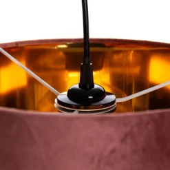 Honsel Pendelleuchten|Wohnzimmerlampen*Moderne Hängelampe rosa mit Gold 30 cm - Rosalina