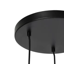 QAZQA Schlafzimmerlampen|Küchenlampen*Moderne Hängelampe schwarz mit Rauchglas 3-flammig - Stavelot