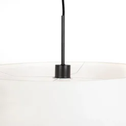 QAZQA Pendelleuchten|Wohnzimmerlampen*Moderne Hängelampe schwarz mit weißem Schirm 50 cm - Combi 1