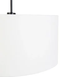 QAZQA Pendelleuchten|Wohnzimmerlampen*Moderne Hängelampe schwarz mit weißem Schirm 50 cm - Combi 1