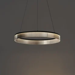 QAZQA Küchenlampen|Led-Pendelleuchten*Moderne Hängelampe Schwarz 78cm inkl. LED 3-Stufen-Dimmbar - Anello Chandelier