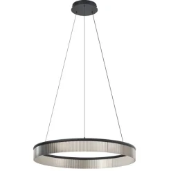QAZQA Küchenlampen|Led-Pendelleuchten*Moderne Hängelampe Schwarz 78cm inkl. LED 3-Stufen-Dimmbar - Anello Chandelier