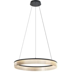 QAZQA Küchenlampen|Led-Pendelleuchten*Moderne Hängelampe Schwarz 78cm inkl. LED 3-Stufen-Dimmbar - Anello Chandelier