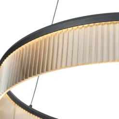 QAZQA Küchenlampen|Led-Pendelleuchten*Moderne Hängelampe Schwarz 78cm inkl. LED 3-Stufen-Dimmbar - Anello Chandelier