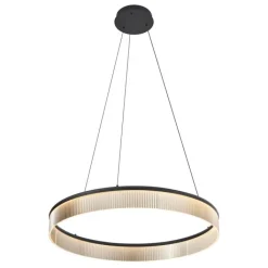 QAZQA Küchenlampen|Led-Pendelleuchten*Moderne Hängelampe Schwarz 78cm inkl. LED 3-Stufen-Dimmbar - Anello Chandelier