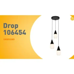 QAZQA Pendelleuchten|Wohnzimmerlampen*Moderne Hängelampe schwarz mit Opalglas 3-flammig – Drop