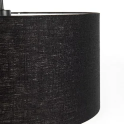 QAZQA Pendelleuchten|Wohnzimmerlampen*Moderne Hängelampe schwarz mit schwarzem Schirm 50 cm - Combi 1