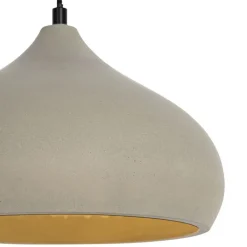 QAZQA Pendelleuchten|Wohnzimmerlampen*Moderne Hängelampe Schwarz mit Betonschirm - Nick