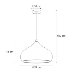 QAZQA Pendelleuchten|Wohnzimmerlampen*Moderne Hängelampe Schwarz mit Betonschirm - Nick