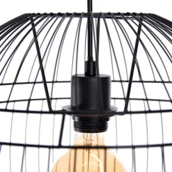 Honsel Pendelleuchten|Wohnzimmerlampen*Moderne Hängelampe schwarz 38 cm - Sphaera