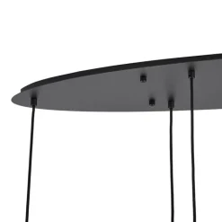 QAZQA Pendelleuchten|Wohnzimmerlampen*Moderne Hängelampe schwarz mit weißem Glas rechteckig 6-flammig - Misty