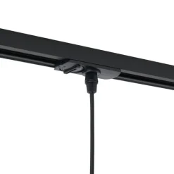 QAZQA Deckenstrahler|Aufbaustrahler*Moderne Hängelampe schwarz mit Rauchglas für 1-Phasen-Schienensystem - Iconic Lava