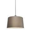 QAZQA Pendelleuchten|Wohnzimmerlampen*Moderne Hängelampe schwarz mit Schirm 45 cm taupe - Combi 1