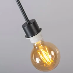 QAZQA Pendelleuchten|Wohnzimmerlampen*Moderne Hängelampe schwarz mit Schirm 45 cm taupe - Combi 1