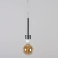 QAZQA Pendelleuchten|Wohnzimmerlampen*Moderne Hängelampe schwarz mit Schirm 45 cm taupe - Combi 1