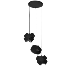 QAZQA Pendelleuchten|Wohnzimmerlampen*Moderne Hängelampe schwarz 3-flammig – Stoff