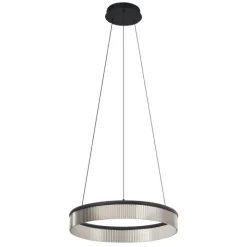 QAZQA Led-Pendelleuchten|Pendelleuchten*Moderne Hängelampe schwarz 59cm inkl. LED 3-Stufen-Dimmbar - Anello Chandelier