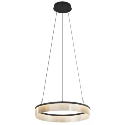 QAZQA Led-Pendelleuchten|Pendelleuchten*Moderne Hängelampe schwarz 59cm inkl. LED 3-Stufen-Dimmbar - Anello Chandelier