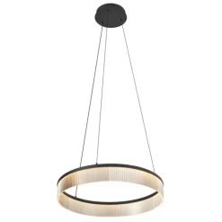 QAZQA Led-Pendelleuchten|Pendelleuchten*Moderne Hängelampe schwarz 59cm inkl. LED 3-Stufen-Dimmbar - Anello Chandelier