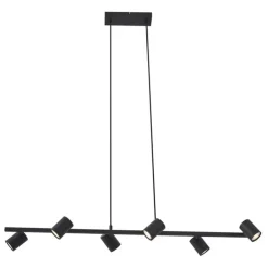 QAZQA Pendelleuchten*Moderne Hängelampe schwarz 6-flammig - Jeana Straight