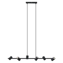 QAZQA Pendelleuchten*Moderne Hängelampe schwarz 6-flammig - Jeana Straight