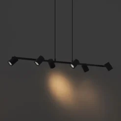 QAZQA Pendelleuchten*Moderne Hängelampe schwarz 6-flammig - Jeana Straight