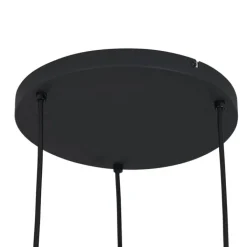 QAZQA Schlafzimmerlampen|Küchenlampen*Moderne Hängelampe schwarz mit bernsteinfarbenem Glas 3-flammig - Sheena