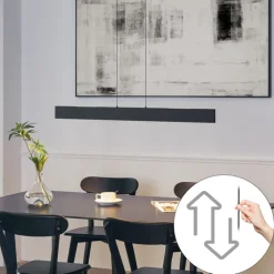 QAZQA Küchenlampen|Led-Pendelleuchten*Moderne Hängelampe schwarz inkl. LED 3-Stufen-Dimmbar Easylift - Straight