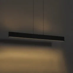 QAZQA Küchenlampen|Led-Pendelleuchten*Moderne Hängelampe schwarz inkl. LED 3-Stufen-Dimmbar Easylift - Straight
