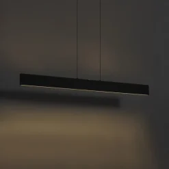 QAZQA Küchenlampen|Led-Pendelleuchten*Moderne Hängelampe schwarz inkl. LED 3-Stufen-Dimmbar Easylift - Straight