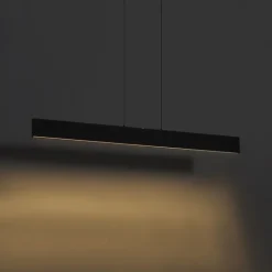 QAZQA Küchenlampen|Led-Pendelleuchten*Moderne Hängelampe schwarz inkl. LED 3-Stufen-Dimmbar Easylift - Straight