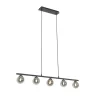 QAZQA Pendelleuchten|Wohnzimmerlampen*Moderne Hängelampe schwarz 100 cm 5-Licht mit Rauchglas - Athen