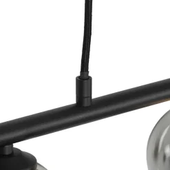 QAZQA Pendelleuchten|Wohnzimmerlampen*Moderne Hängelampe schwarz 100 cm 5-Licht mit Rauchglas - Athen