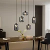 QAZQA Pendelleuchten|Wohnzimmerlampen*Moderne Hängelampe schwarz mit Rauchglas 5-flammig - Sheena