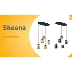 QAZQA Pendelleuchten|Wohnzimmerlampen*Moderne Hängelampe schwarz mit Rauchglas 5-flammig - Sheena