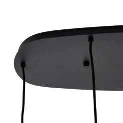 QAZQA Pendelleuchten|Wohnzimmerlampen*Moderne Hängelampe schwarz mit Rauchglas 5-flammig - Sheena