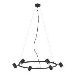 QAZQA Pendelleuchten|Wohnzimmerlampen*Moderne Hängelampe schwarz 6-flammig - Jeana Circle