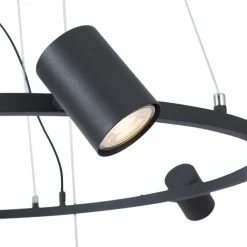 QAZQA Pendelleuchten|Wohnzimmerlampen*Moderne Hängelampe schwarz 6-flammig - Jeana Circle