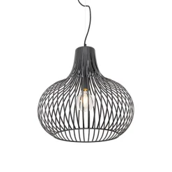 QAZQA Pendelleuchten|Wohnzimmerlampen*Moderne Hängelampe schwarz 48 cm - Sapphira